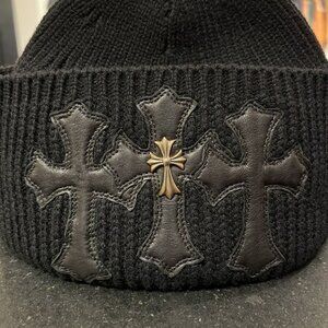 Chrome Hearts Cashmere Cemetery Cross Patch Beanie